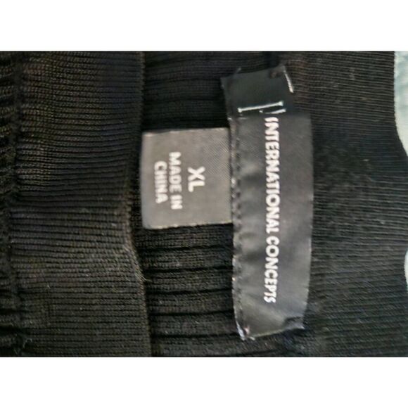 INC International Concepts boat neck black ribbed fitted top. Size XL. - Picture 3 of 4